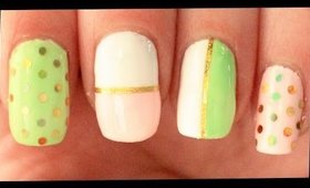 Pastel Color Block nail art