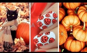 How to create easy pumpkin nail art Halloween Nail tutorial