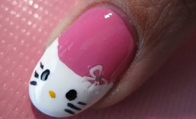 ♥ Cute Hello Kitty Nail Art Tutorial ♥ ( • ◡ • )