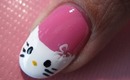 ♥ Cute Hello Kitty Nail Art Tutorial ♥ ( • ◡ • )