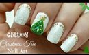 Glittery Christmas Tree Nail Art Design!