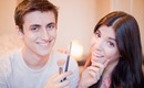Boyfriend Does My MAKEUP ! (with outtakes)