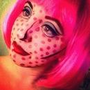 First attempt at Comic Book make-up. I had limited make-up and used lip stick for the dots! 