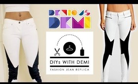 DIYs WITH DEMI | fashion jean replica - guess kate skinny moto jeans