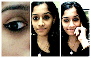 my attempt of a cat eye eyeliner.
P.S. it is an avon eyeliner but not sure which one :P 
and again pixellated. 