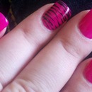 Pink zebra nails