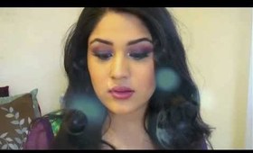 Bollywood/ Arabic eye make-up (Purple & Turquoise)