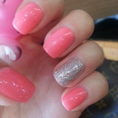 neon pink nail