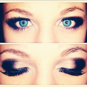 did this girls make up for her dance and it really brought out her blue eyes. 