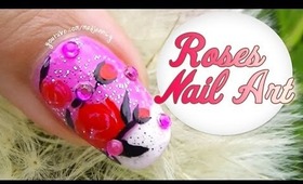 3D Flower Pearl & Roses Nail Art