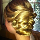 Woven, side-knot..by Calista Brides Hair & Makeup Artistry