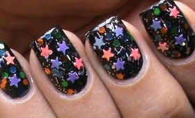 Star Nail Art Designs - Latest How to Do Colorful Sequins Nail Polish Tutorial DIY Easy Video