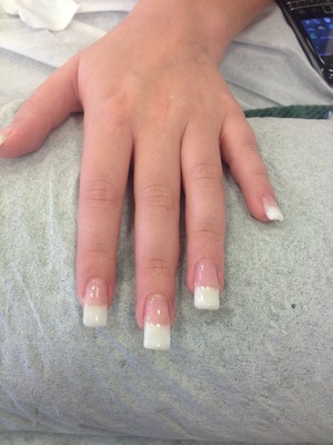 Square nails w/ French gel 