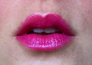 Revlon lip butter in strawberry shortcake mixed with rimmel in shocking pink. Needs liner to define. 