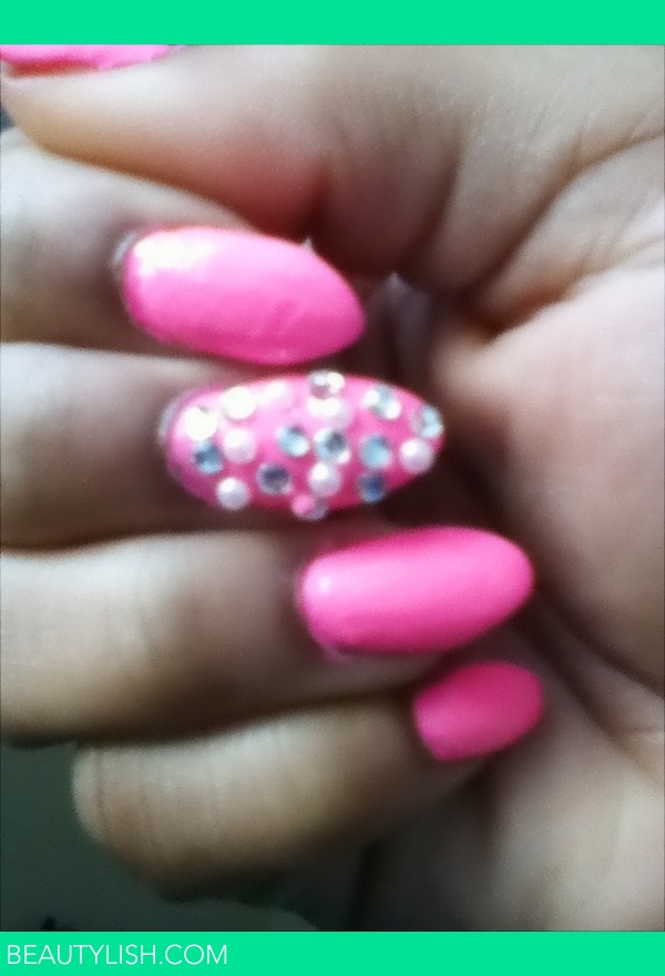 STILETTO PINK DIAMOND AND PEARL NAILS | Ceseh H.'s Photo | Beautylish