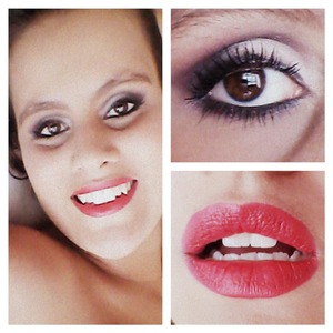 Red lips and strong eyes with Eudora make up