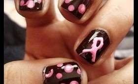 Breast Cancer Awareness Nail Design