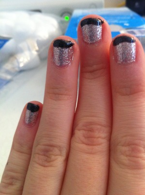 I used pure ice silver a under and top coat. And Sally Hansen diamond strength black





