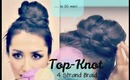 ★ EASY & UNIQUE TOPKNOT BUN TUTORIAL WITH FOUR {4} STRAND BRAID FOR LONG HAIR | HAIRSTYLES, UPDOS