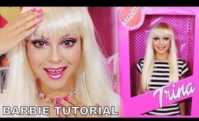 Barbie Halloween Makeup Tutorial | Barbie Box Costume - TrinaDuhra