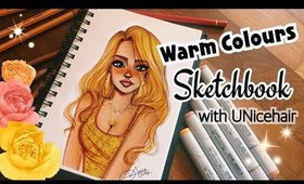 WARM COLOURS in my Sketchbook - w/ UNice.com