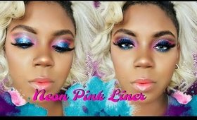 NEON PINK LINER & SHIMMERY BLUE LIDS