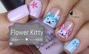 Flower Kitty Nail Art by The Crafty Ninja