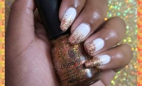 Fall glitter leaves: Super Simple Manicure #7