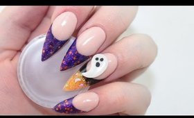 Glitter Ombre Halloween Acrylic Nails