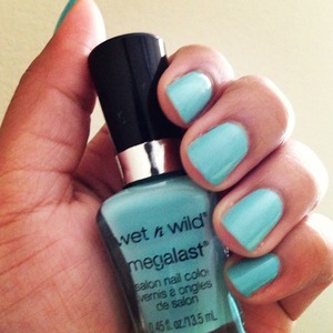 I love Wet n Wild's nail polish in "I Need a Refresh-Mint"! It's such a pretty color and it goes on well. You only need one coat but I always use two. It's absolutely one of my favorites.