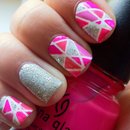 Pink and silver triangles 
