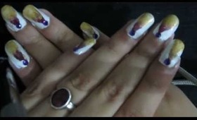 Gold & Purple Gradient Triangle Nail Art Tutorial