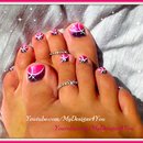 Easy Pink Glitter Toenail Art Design 