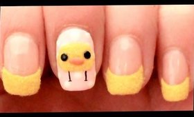 Fluffy Chickens nail art