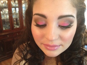 She wanted to look just like a princess with pink make up to match her silver and pink dress! She loved the look so much she told me everyone called her the Princess at the Prom!