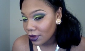 BRIGHT GREEN EYES DARKS LIPS TUTORIAL