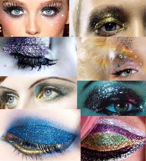 A lot of ideas for sparkly eye makeup! Great for summer looks!