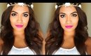 Easy Pink Pop of Color Makeup and Hair
