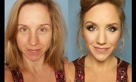 Gold Glitter Party Makeup | Acne Coverage | Primp Powder Pout