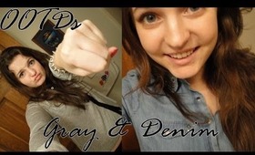 2 OOTDs ♡ Black  & Grey ♡ Denim & Studs