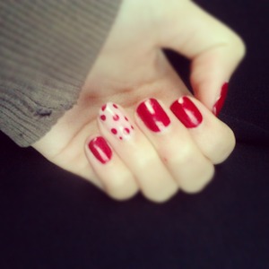 Vday nails, a little late but still cute!