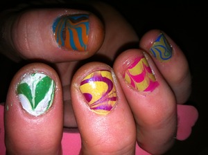 My first attempt at water marbling. Lol, thanks to Matt for lending a hand ;)