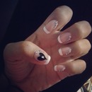 Emo heart french nails