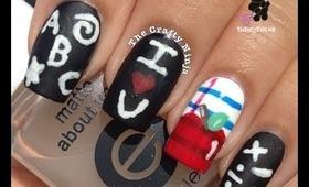 Back to School Chalkboard Nail Art by The Crafty Ninja