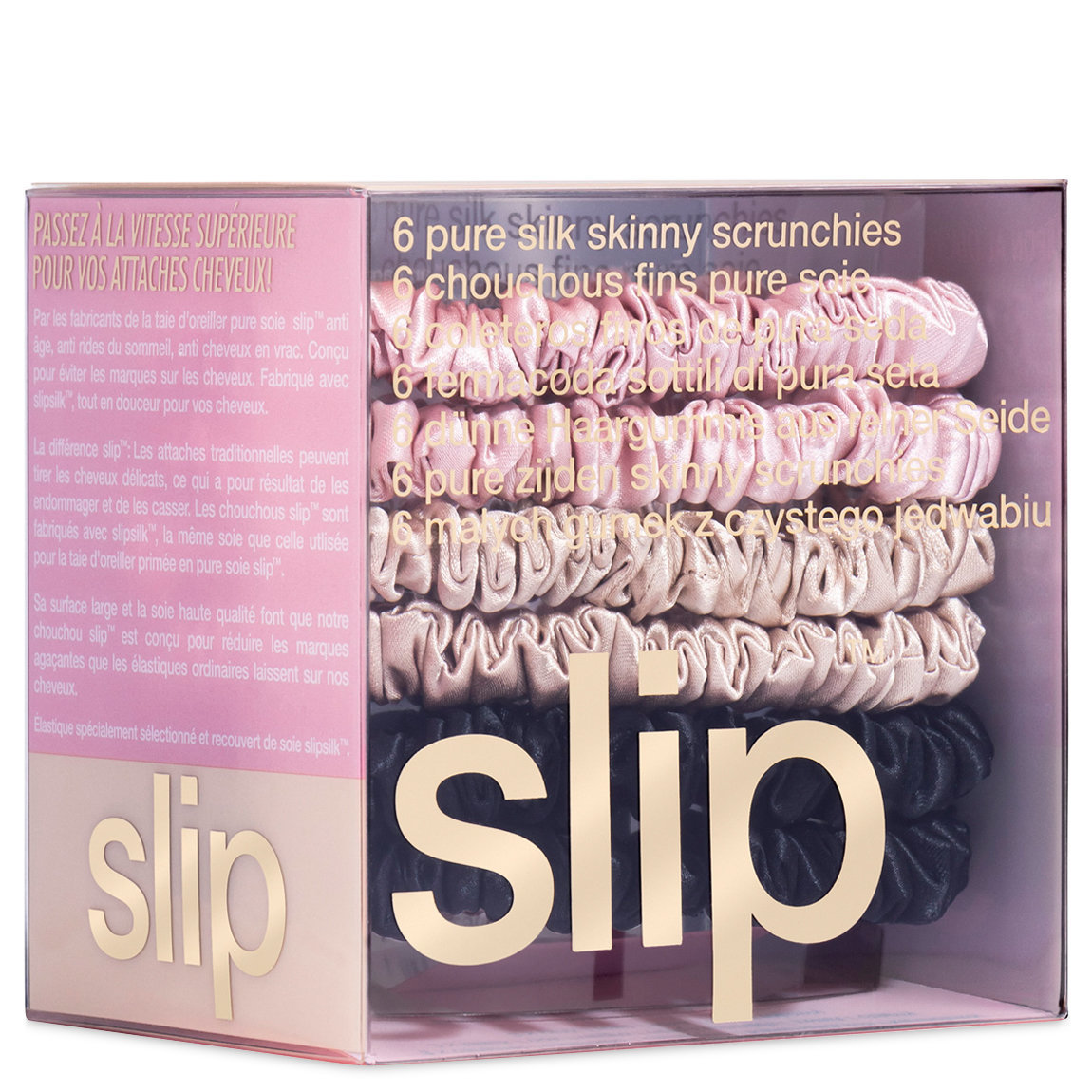 Slip Skinnies Silk Scrunchie Pink, Caramel, Black | Beautylish display picture 1