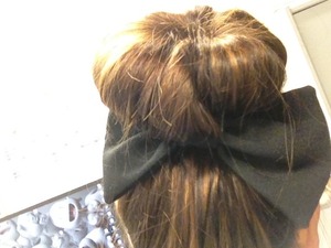 I did the sock-bum 
It's soo easy and it don't have to be perfect. 
The bow is from american apparel