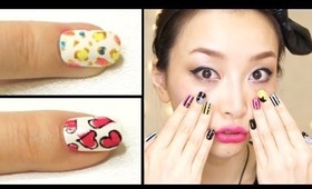 Colorful Leopard Nails & Hearts Nails Tutorial + REVLON Nail Art Expressionist Review [English Subs]