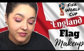 English Flag inspired Makeup Tutorial -FIFA World Cup- (NoBlandMakeup)