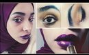 Gold smokey eye & bold purple lips fall makeup tutorial