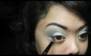 Aqua/Lime Eye with MAC Viva Glam Nicki Lipstick